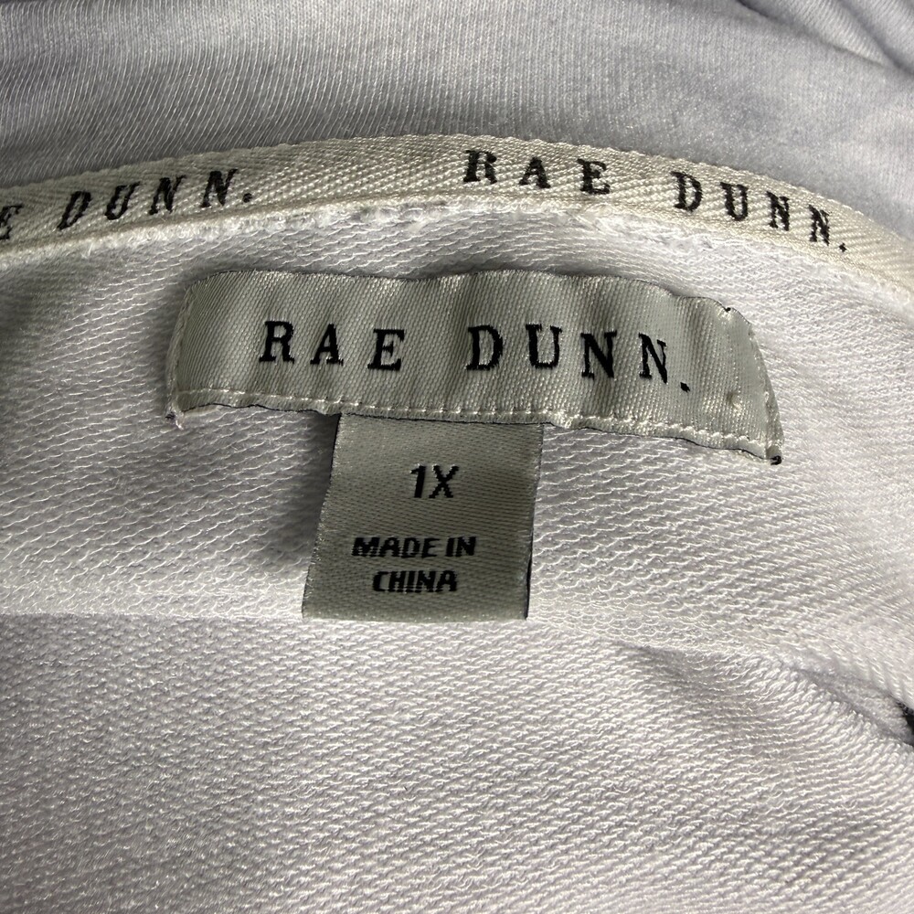 Rae Dunn Women's 1X Sweatshirt "Choose Love" Gray Tie Dye Long Sleeve Pullover - Picture 9 of 11